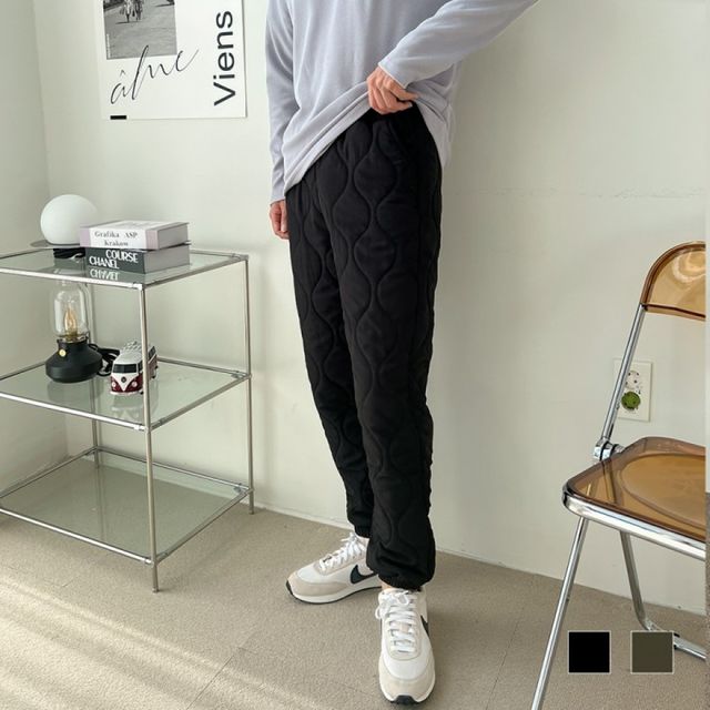 퀼팅 조거 패딩바지 남성 겨울 방한 조거팬츠