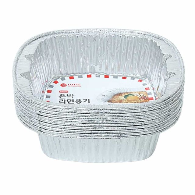 롯데 은박 라면 용기 10P 어묵탕냄비 일회용냄비 즉석라면용기