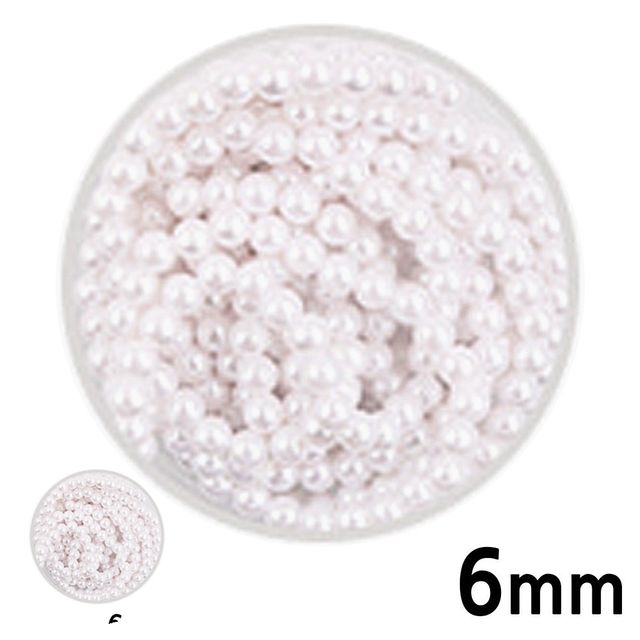 구슬비즈 비즈부자재 칼라 구슬 단색 진주 흰색 6mm
