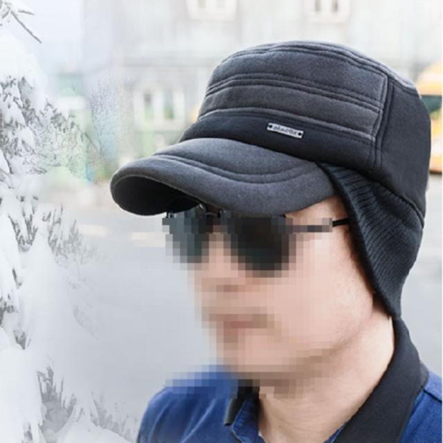 3종 1개 남성 성인 어르신 겨울 방한 모자 캡 모자 귀