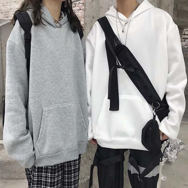 여자 후드티 커플룩 무지 솔리드 따듯한 동절기 코디