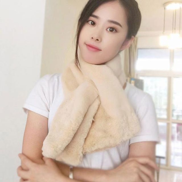 니팅 털목도리 여성 겨울목도리 방한 머플러 퍼목도리