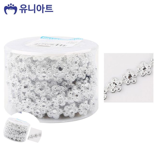 롤비즈줄 비즈팔찌부자재 롤체인줄 은색