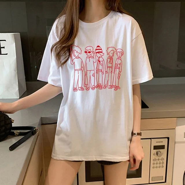 여자 꾸안꾸 여름 데일리 반팔티셔츠 찰랑소재 반팔티
