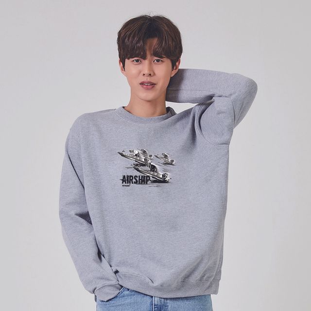 키밍 Airship 비행선 맨투맨 후드티 그래픽