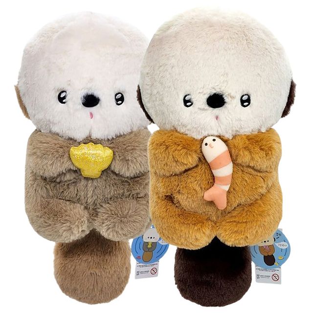 귀여운 해달 남매 봉제인형 25cm 1P 동물 애착인형