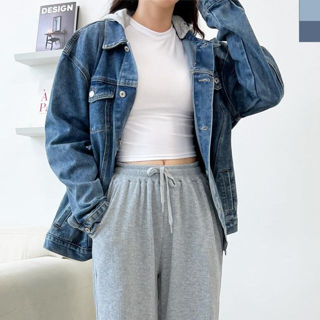 사랑스러운 여친 점퍼 여성데님 봄 청 여성패션 여자