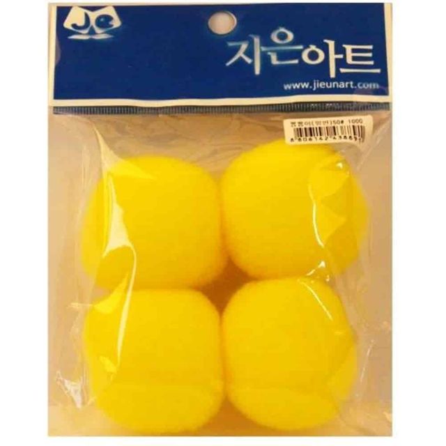 뿅뿅이 50mm 노랑 폼폼이 솜방울 미술수업 재료 머리핀 부자재
