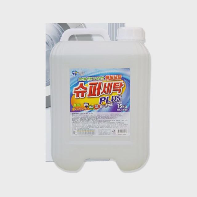슈퍼세탁플러스 액체세제 15kg 말통 버블윅 세탁세제