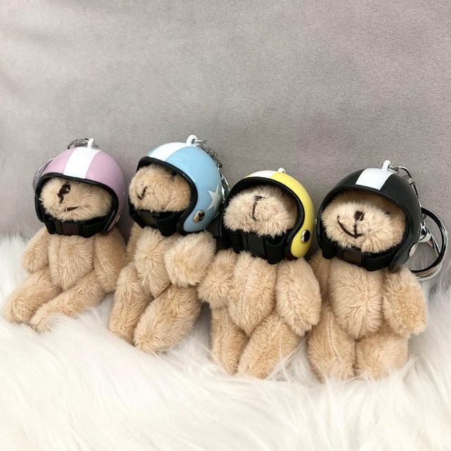 (쓰러담아) 헬멧 곰돌이 인형 키링 열쇠고리 키홀더
