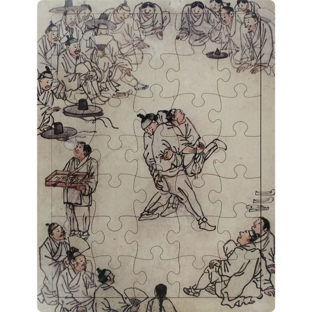 퍼즐 씨름도 그림퍼즐 어르신 조각 그림 노인 장난감 우드 놀이