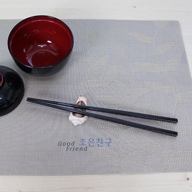멜라민젓가락 25.5cm 10모 검정 저분 고급 수저 세트