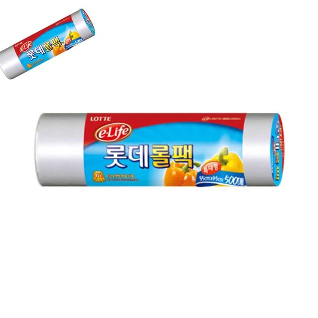 롯데 롤팩35x45x500매 주방비닐봉투 투명비닐봉투 야채비닐봉투 소분용비닐