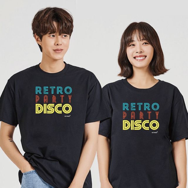 키밍 맨투맨 후드티 DISCO 남자박스티 검정색면티