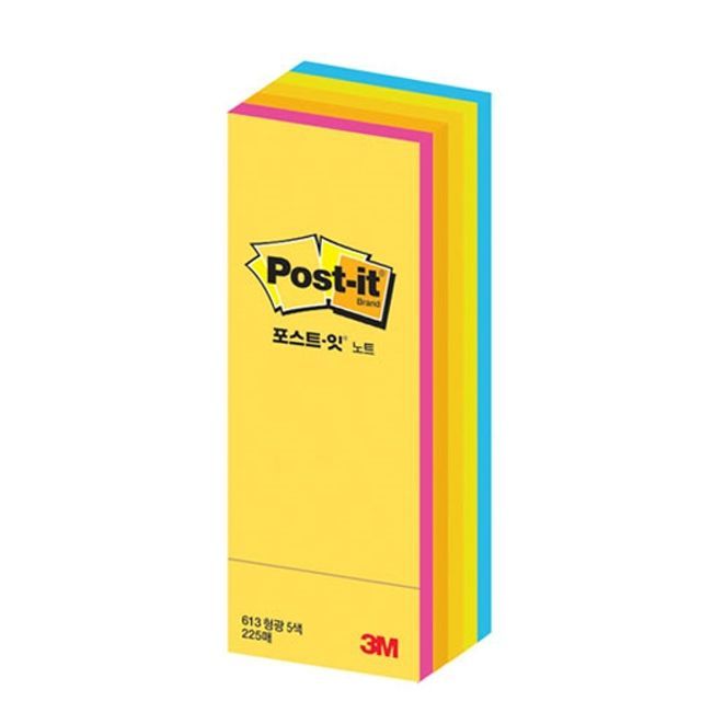메모하는 포스트잇 (CU_13 형광 25X76) 1개 메모지