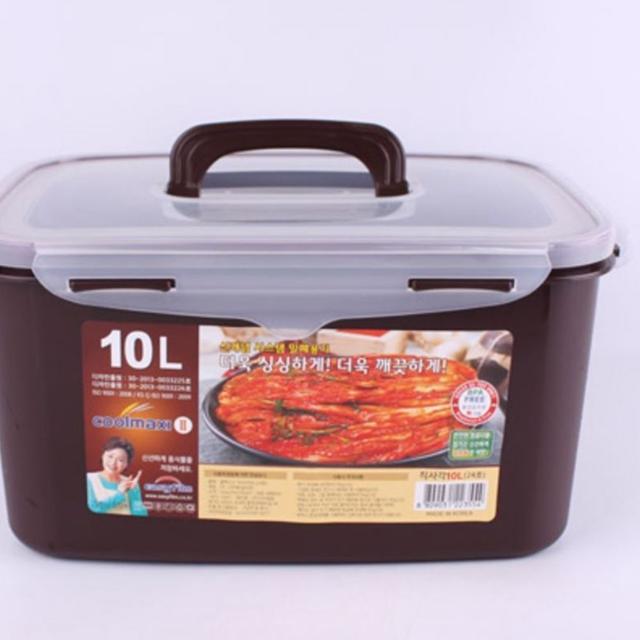 쿨맥시 직사각 밀폐용기 24호 초코 10L 대용량 보관