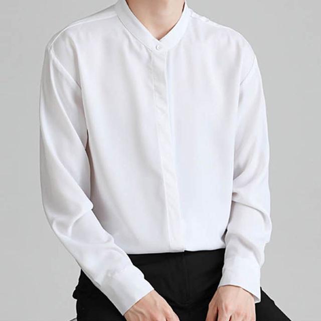 남자차이나카라셔츠 구김없는 긴팔 가을겨울 캐주얼룩