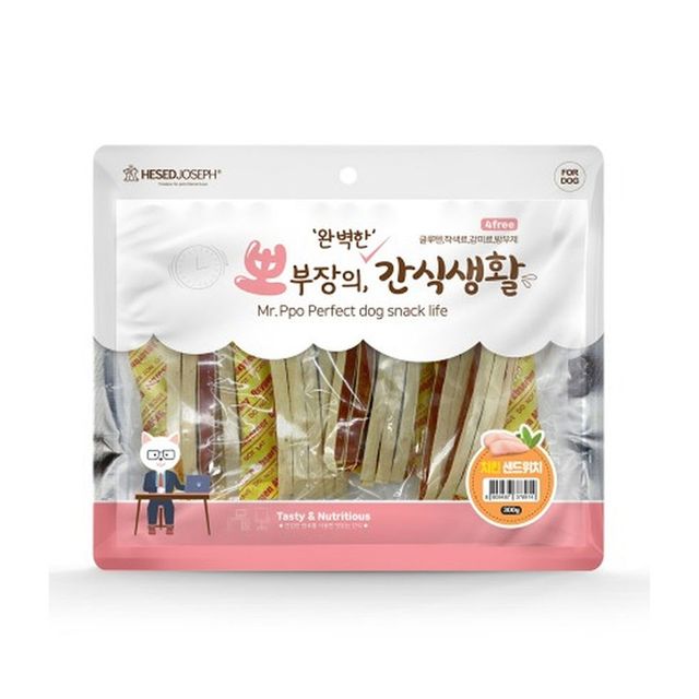 뽀부장의 간식생활 치킨 샌드위치 300g 1P 강아지 간식