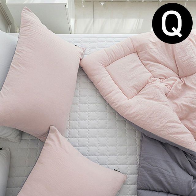 워싱 차렵이불 패드세트 퀸 Q 이불 핑크 .패드 화이트
