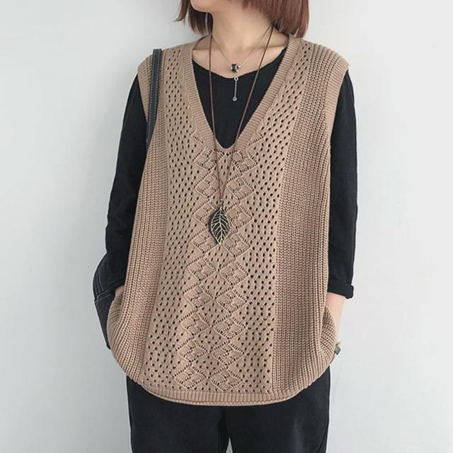 7칼라 박시 오버핏 짜임 조끼 MA8068