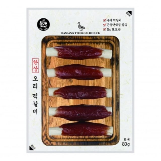 바우와우 한상떡갈비 오리 80g - 프리미엄 반려견 간식