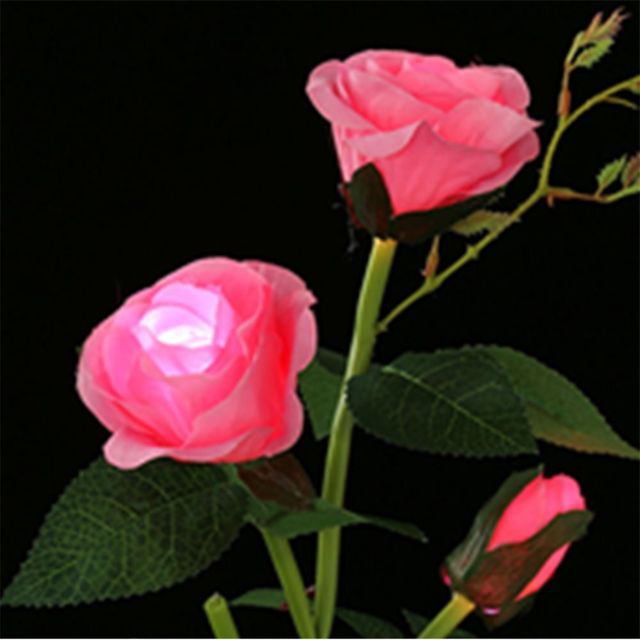 장미 LED 태양광 꽃정원등 핑크 led정원조명등태양광 led태양광꽃정원등 정원태양광조명