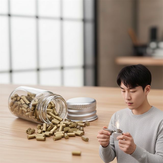 범용 오일 라이터 발화석 대용량 교체용 부싯돌 34g 가성비 세트