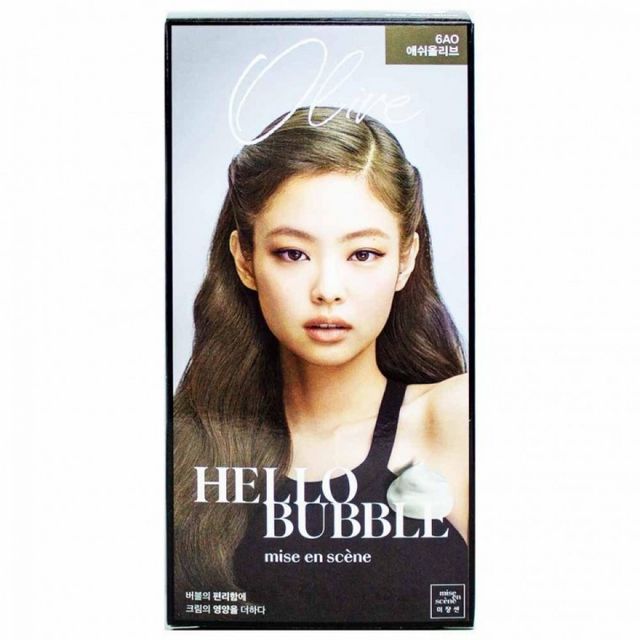 헬로버블 애쉬올리브 어두운 녹빛갈색 염모제 헤어컬러