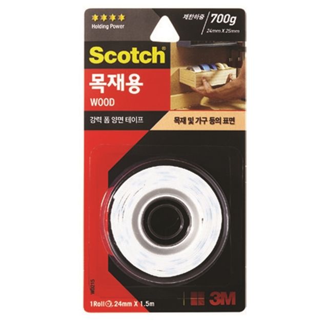 3M 스카치 강력 목재용 폼 양면테이프 WD215