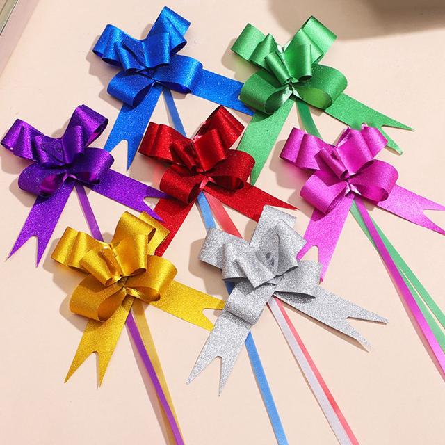 당기는 1초 완성 반짝이 리본장식 6cm