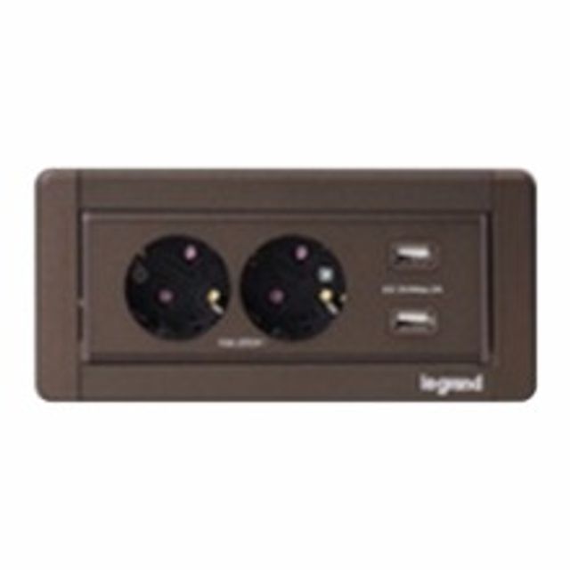 르그랑 사각 콘센트 2구 USB 2구 다크브론즈