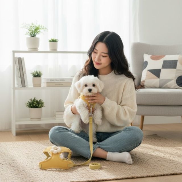 강아지 고양이 산책용 초경량 하네스 소형견 반려견 가슴줄 귀여운 디자인 외출 용품