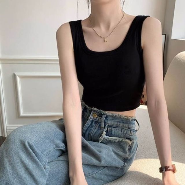 베이직 민소매 크롭 러닝 이너웨어 데일리