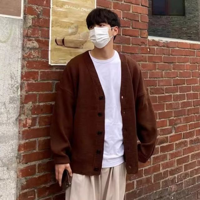남친룩 남자 오버핏 가디건 - 모던한 데일리 간절기 아우터