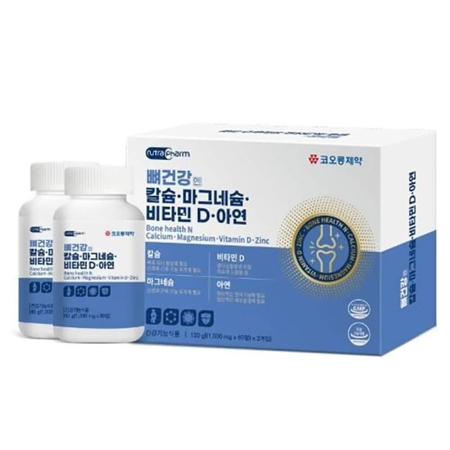 WL 뼈건강엔 칼슘.마그네슘.비타민D.아연 60정x2ea