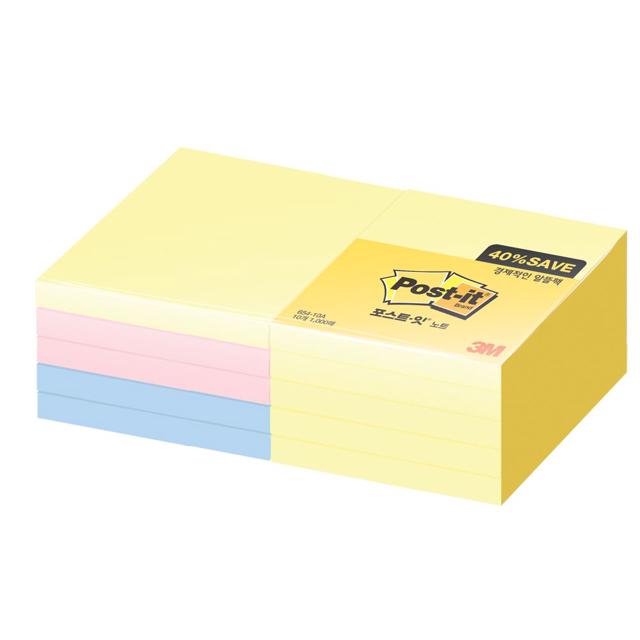 3M 포스트잇 654-10A 알뜰팩 76X76mm 10개입 메모지
