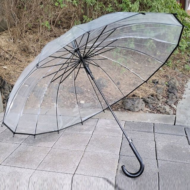 16K 투명 자동 비닐우산 로고 인쇄 골프용 대형 우산