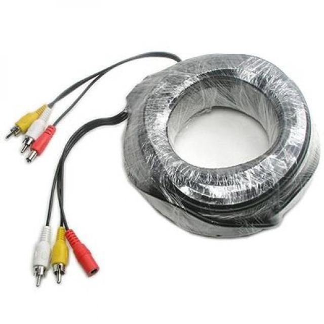 CCTV 케이블 30m 2RCA DC 5.5 전원 검정색 전원선