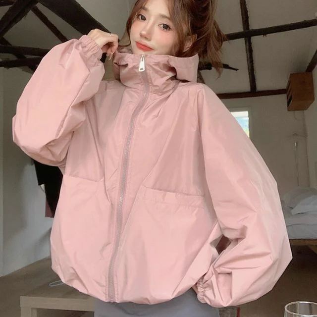 밸뷰유통 여성 바람막이 집업 점퍼 DHHE75