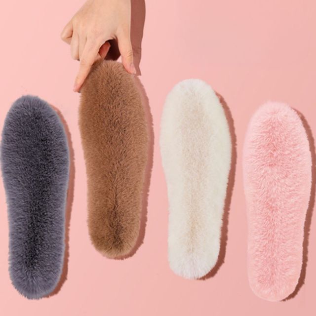 보온 남녀 깔창 공용 토끼털 털깔창 인조