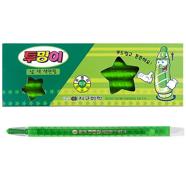 1다스 색연필 투명이 낱색 연두 12자루