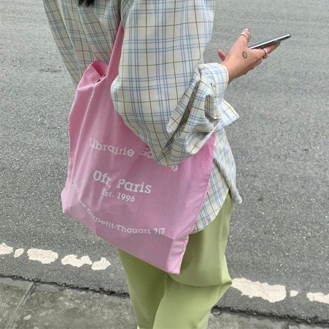 패블로그 에코백 쇼퍼백 리유저블백 캔버스 면 패브릭 천가방 가벼운 대학생 여성 데일리 여름에코백