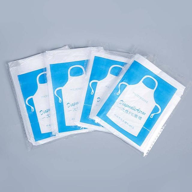 개별포장 일회용 앞치마 50P 김장 비닐 옷 김장용 식당용 세차 식사용 휴대용 업소용 손님 투명 1회용 방수