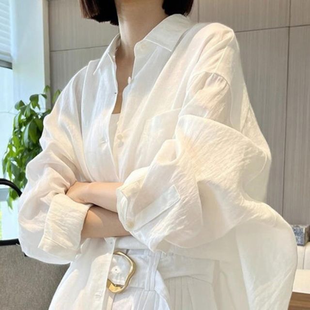 여성 오버핏 셔츠, 겨울 남방 캐주얼 블라우스