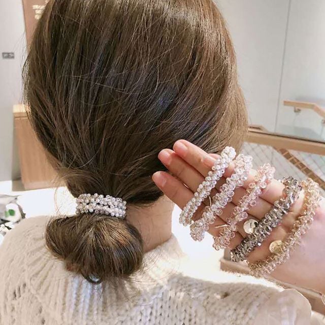 여자 베이직 쥬얼리 반짝반짝 예쁜 크리스탈 머리 끈