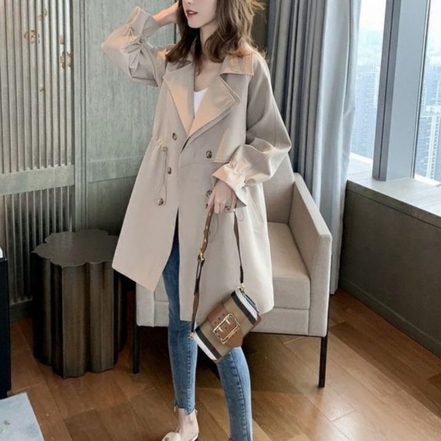 가을 초겨울 여성 허리 스트링 트렌치 자켓 코트 야상