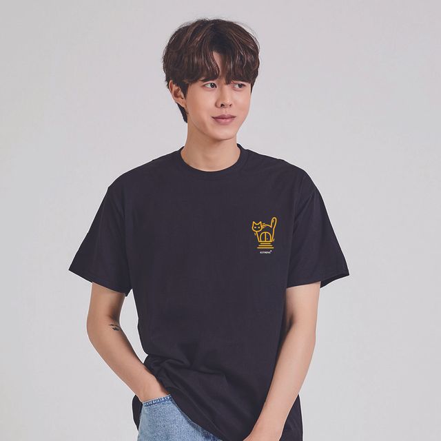 키밍 냥이 야옹이 데일리 그래픽 반팔티 여름 티셔츠