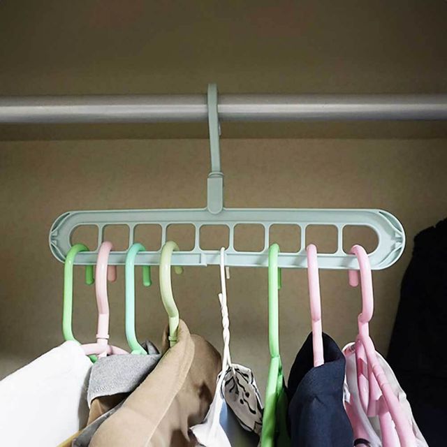 9홀 확장형 가로세로 옷걸이 행거, 다용도 공간절약 수납