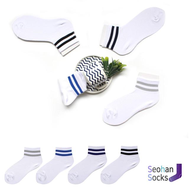 에어워크 남여학생 심플링글 단목 양말 4족 SET