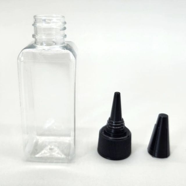 화장품 소분 공병 오일 뾰족캡 사각용기 50ml 검정
